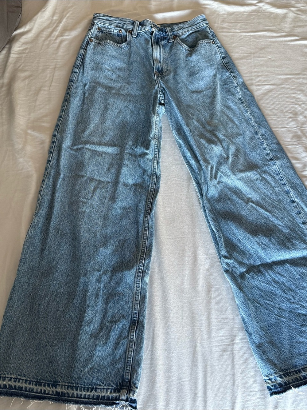 Abercrombie & Fitch The Wide Leg High Rise Jeans Women Denim Medium Wash Size 26